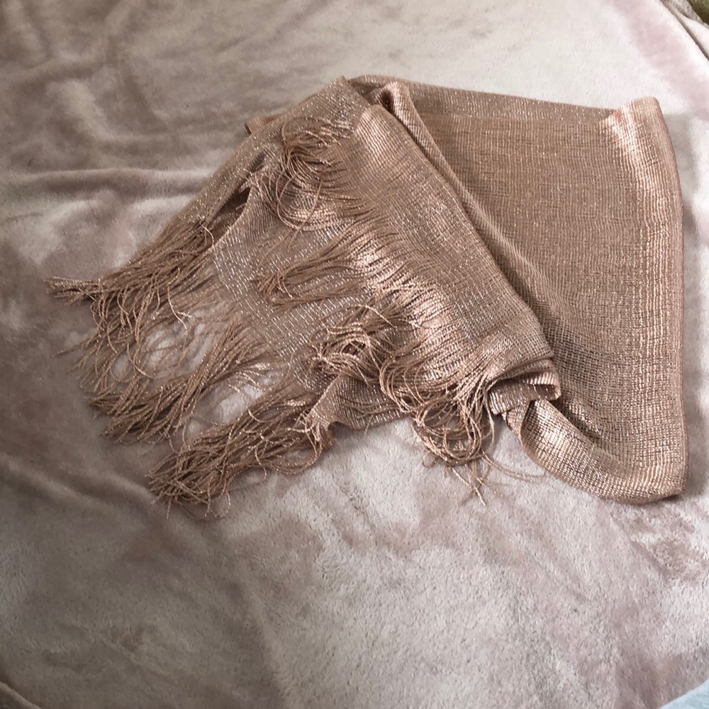Rose gold metallic shawl scarf brand new